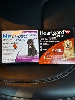 Heartgard plus and Nexgard  for Dogs 50-100 lbs bundle 6 month supply